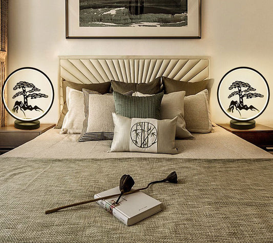 Design LED Tischleuchte „Vogel & Zweig“