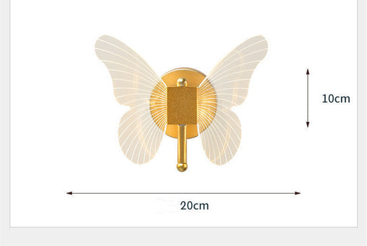 Schmetterlings-Wandleuchte – Luxuriöses, warmes Licht für den Nachttisch.