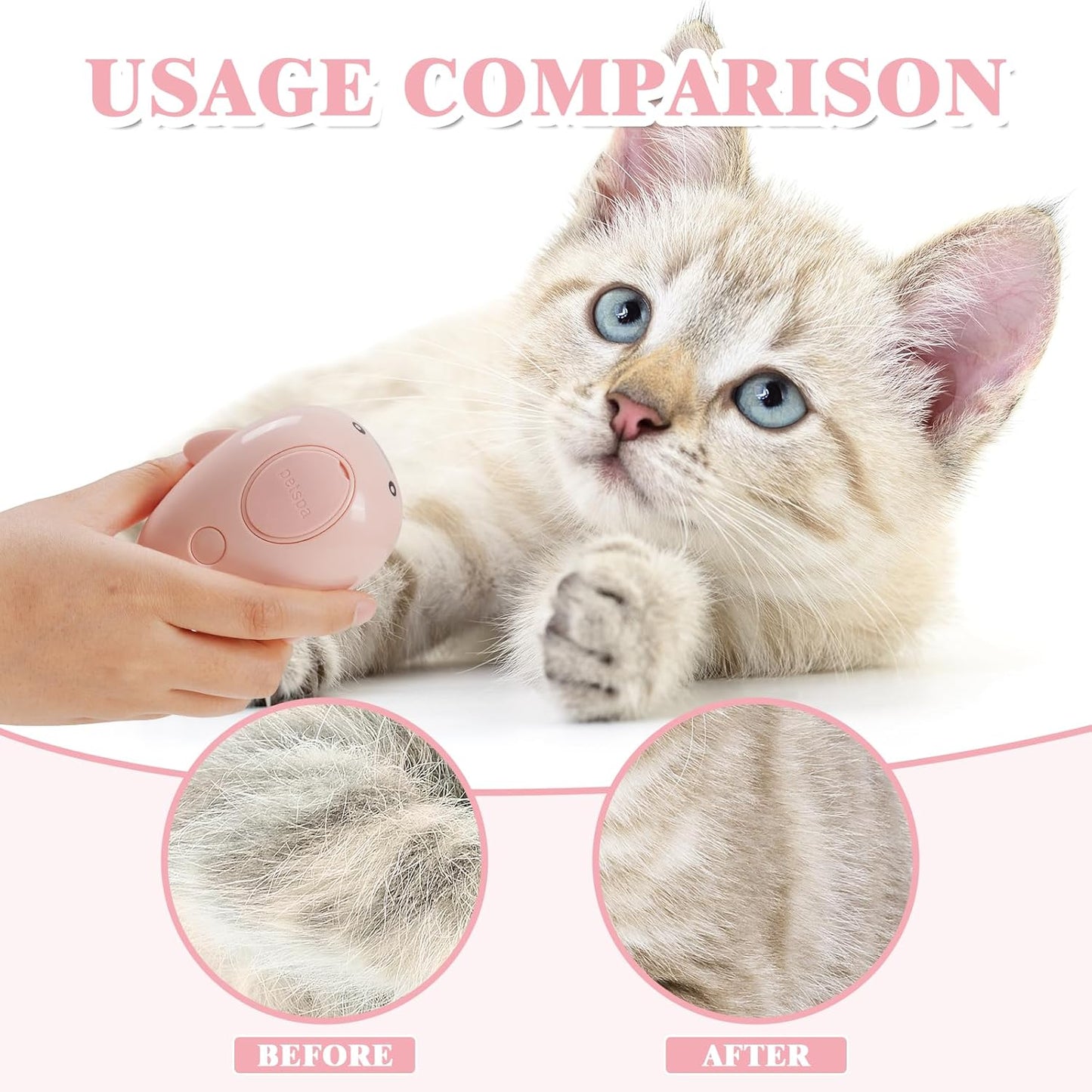 3-in-1 Dampfbürste für Katzen